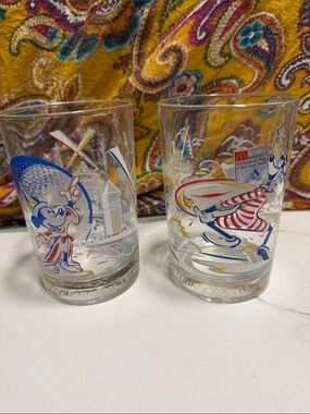 McDonald's Vintage Mickey & Friends Glasses in Red, Blue, Yellow